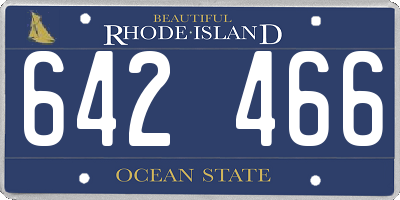 RI license plate 642466