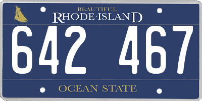 RI license plate 642467