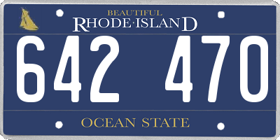 RI license plate 642470