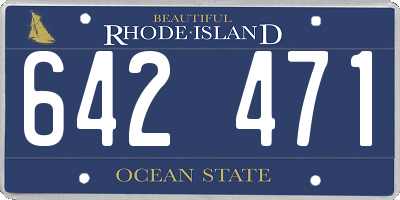 RI license plate 642471