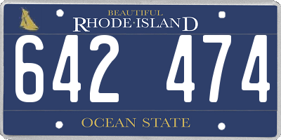 RI license plate 642474