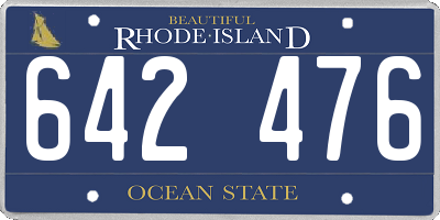 RI license plate 642476