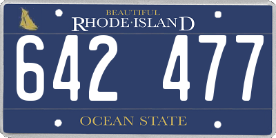 RI license plate 642477