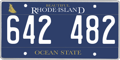RI license plate 642482