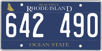 RI license plate 642490