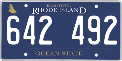 RI license plate 642492