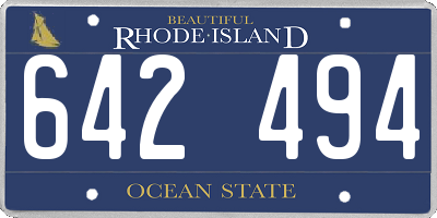 RI license plate 642494