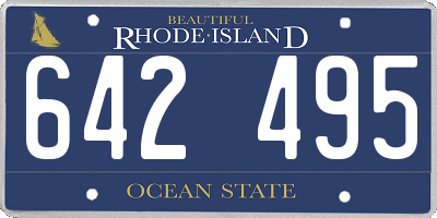 RI license plate 642495