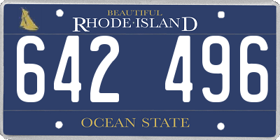 RI license plate 642496