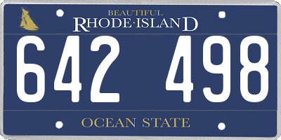 RI license plate 642498