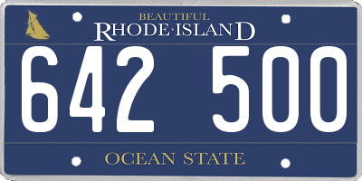 RI license plate 642500
