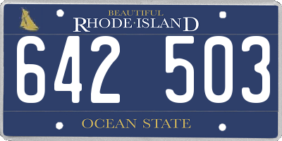 RI license plate 642503