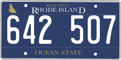 RI license plate 642507