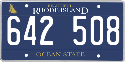 RI license plate 642508