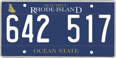 RI license plate 642517
