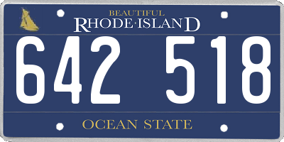 RI license plate 642518