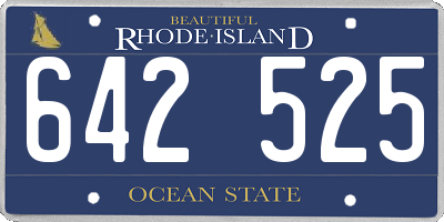 RI license plate 642525