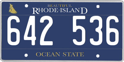 RI license plate 642536
