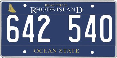 RI license plate 642540