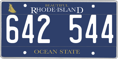 RI license plate 642544