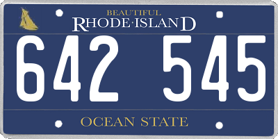 RI license plate 642545