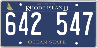 RI license plate 642547