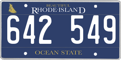 RI license plate 642549
