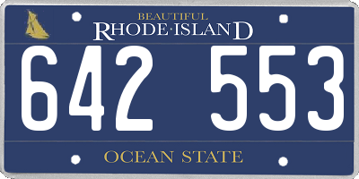 RI license plate 642553