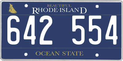 RI license plate 642554