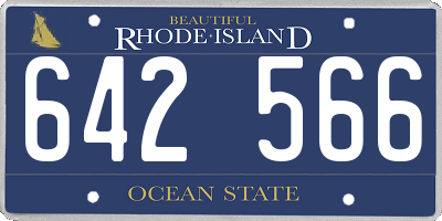 RI license plate 642566