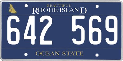 RI license plate 642569