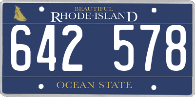 RI license plate 642578
