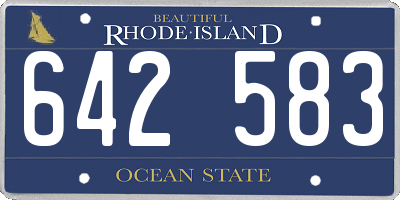 RI license plate 642583