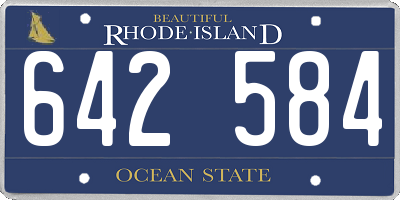 RI license plate 642584