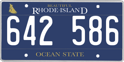 RI license plate 642586