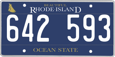 RI license plate 642593
