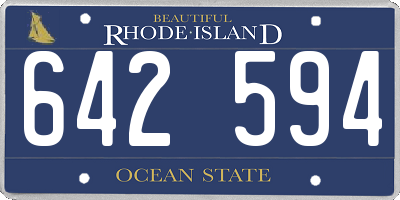 RI license plate 642594