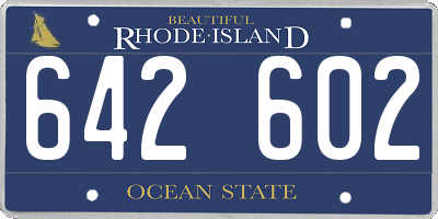 RI license plate 642602