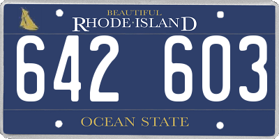 RI license plate 642603
