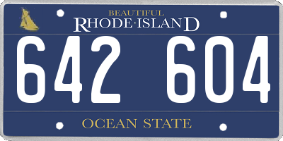 RI license plate 642604