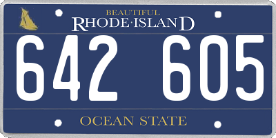 RI license plate 642605