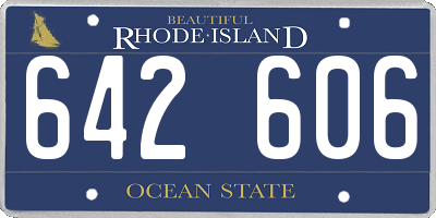 RI license plate 642606