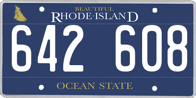 RI license plate 642608