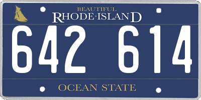 RI license plate 642614