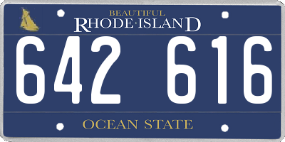 RI license plate 642616