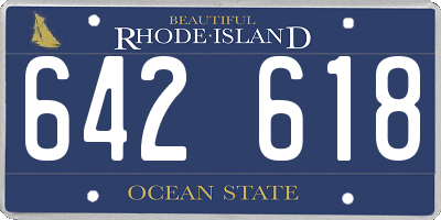 RI license plate 642618