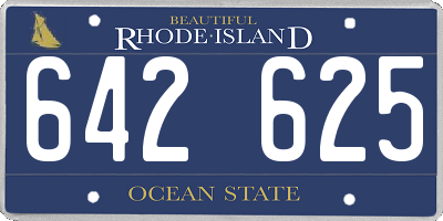 RI license plate 642625