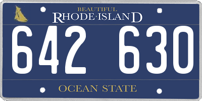 RI license plate 642630