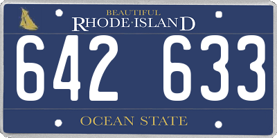 RI license plate 642633