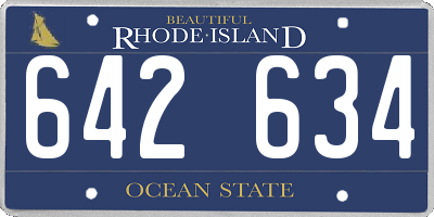 RI license plate 642634